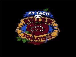 Title screen of Attack of the Killer Tomatoes on the Nintendo NES.