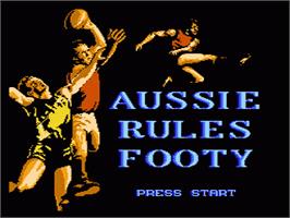 Title screen of Aussie Rules Footy on the Nintendo NES.