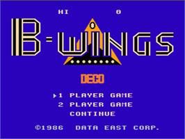 Title screen of B-Wings on the Nintendo NES.