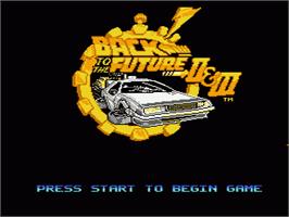 Title screen of Back to the Future 2 & 3 on the Nintendo NES.