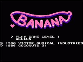 Title screen of Banana on the Nintendo NES.