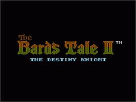 Title screen of Bard's Tale II: The Destiny Knight on the Nintendo NES.