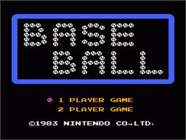 Title screen of Baseball on the Nintendo NES.