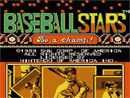 Title screen of Baseball Stars on the Nintendo NES.