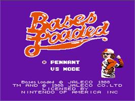 Title screen of Bases Loaded on the Nintendo NES.