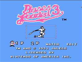 Title screen of Bases Loaded 3 on the Nintendo NES.
