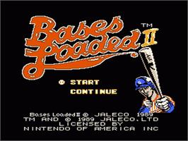 Title screen of Bases Loaded II: Second Season on the Nintendo NES.