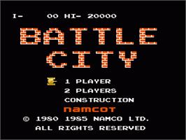 Title screen of Battle City on the Nintendo NES.