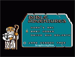 Title screen of Bible Adventures on the Nintendo NES.