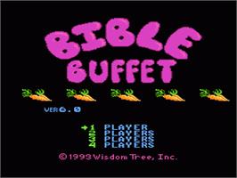 Title screen of Bible Buffet on the Nintendo NES.