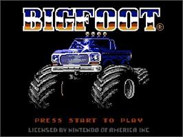 Title screen of Bigfoot on the Nintendo NES.