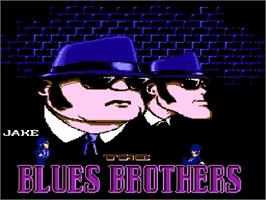 Title screen of Blues Brothers on the Nintendo NES.