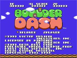Title screen of Boulder Dash on the Nintendo NES.