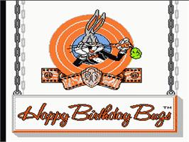 Title screen of Bugs Bunny Birthday Blowout on the Nintendo NES.
