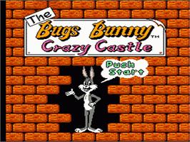 Title screen of Bugs Bunny Crazy Castle on the Nintendo NES.