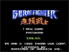 Title screen of Burai Fighter on the Nintendo NES.