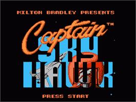 Title screen of Captain Sky Hawk on the Nintendo NES.