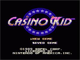 Title screen of Casino Kid on the Nintendo NES.