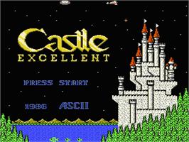 Title screen of Castle Excellent on the Nintendo NES.