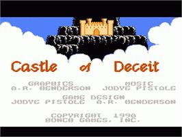 Title screen of Castle of Deceit on the Nintendo NES.