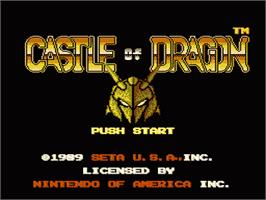 Title screen of Castle of Dragon on the Nintendo NES.