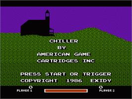 Title screen of Chiller on the Nintendo NES.
