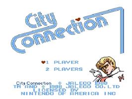 Title screen of City Connection on the Nintendo NES.