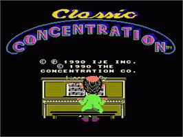 Title screen of Classic Concentration on the Nintendo NES.