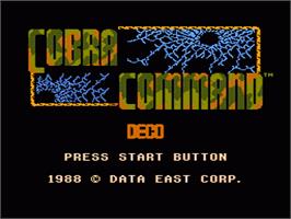 Title screen of Cobra-Command on the Nintendo NES.