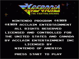 Title screen of Cybernoid: The Fighting Machine on the Nintendo NES.