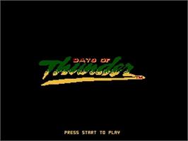 Title screen of Days of Thunder on the Nintendo NES.