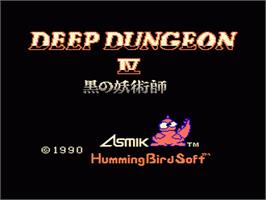 Title screen of Deep Dungeon IV: Kuro no Youjutsushi on the Nintendo NES.