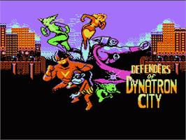Title screen of Defenders of Dynatron City on the Nintendo NES.