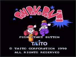 Title screen of Don Doko Don on the Nintendo NES.