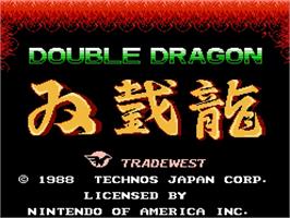 Title screen of Double Dragon on the Nintendo NES.