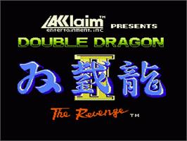 Title screen of Double Dragon II - The Revenge on the Nintendo NES.