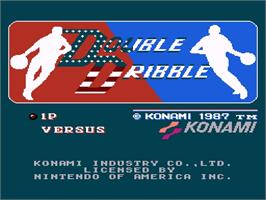 Title screen of Double Dribble on the Nintendo NES.