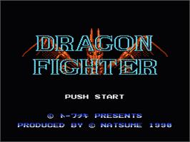 Title screen of Dragon Fighter on the Nintendo NES.