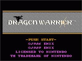 Title screen of Dragon Warrior on the Nintendo NES.