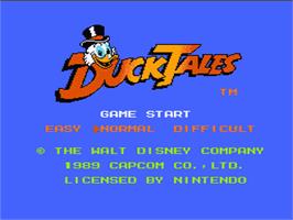 Title screen of Duck Tales on the Nintendo NES.