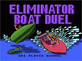 Title screen of Eliminator Boat Duel on the Nintendo NES.