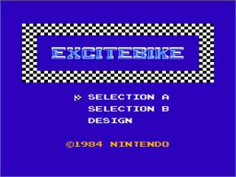 Title screen of Excite Bike on the Nintendo NES.