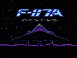 Title screen of F-117A Stealth Fighter on the Nintendo NES.