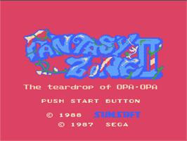 Title screen of Fantasy Zone 2 on the Nintendo NES.