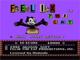 Title screen of Felix the Cat on the Nintendo NES.