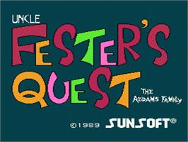 Title screen of Fester's Quest on the Nintendo NES.