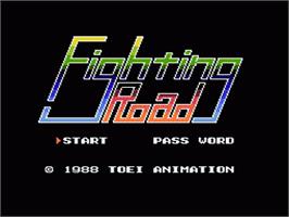 Title screen of Fighting Road on the Nintendo NES.