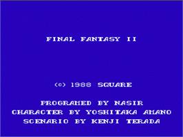 Title screen of Final Fantasy 2 on the Nintendo NES.