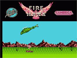 Title screen of Fire Hawk on the Nintendo NES.