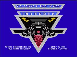 Title screen of Flight of the Intruder on the Nintendo NES.